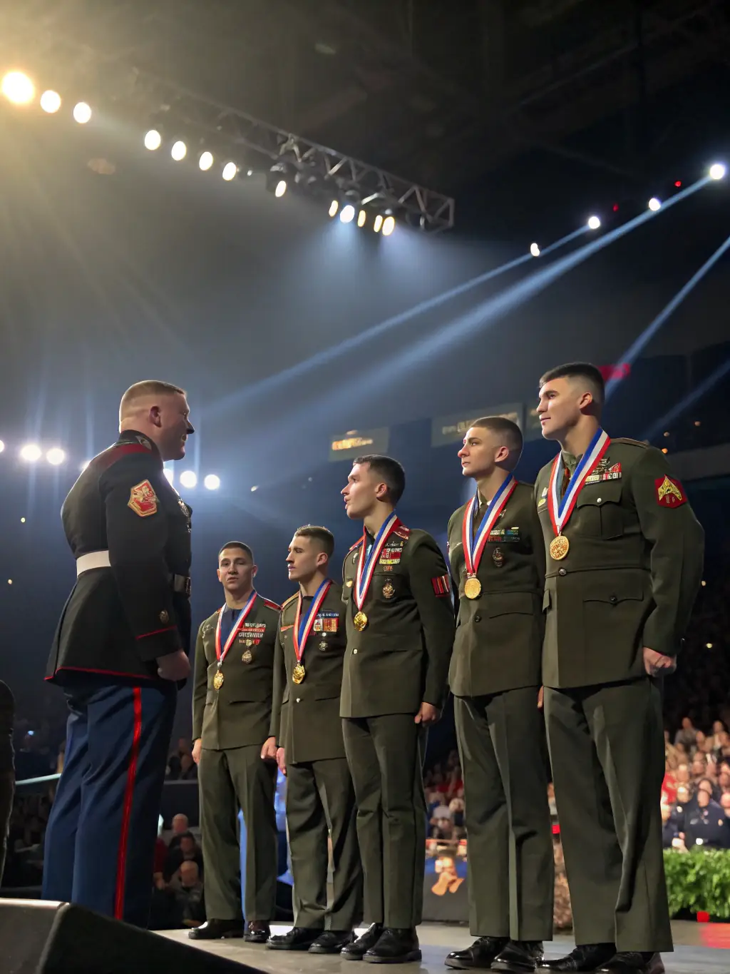 A picture of firefighters receiving awards and recognition for their outstanding performance and dedication, emphasizing the importance of acknowledging their contributions.