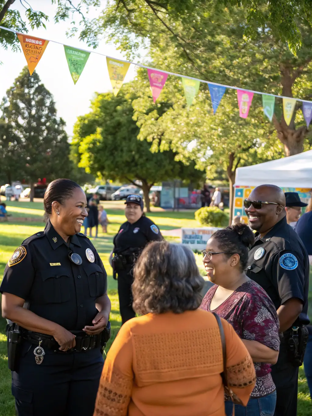 A photo of firefighters engaging with the local community during an outreach event, highlighting the organization's commitment to public engagement and safety education.